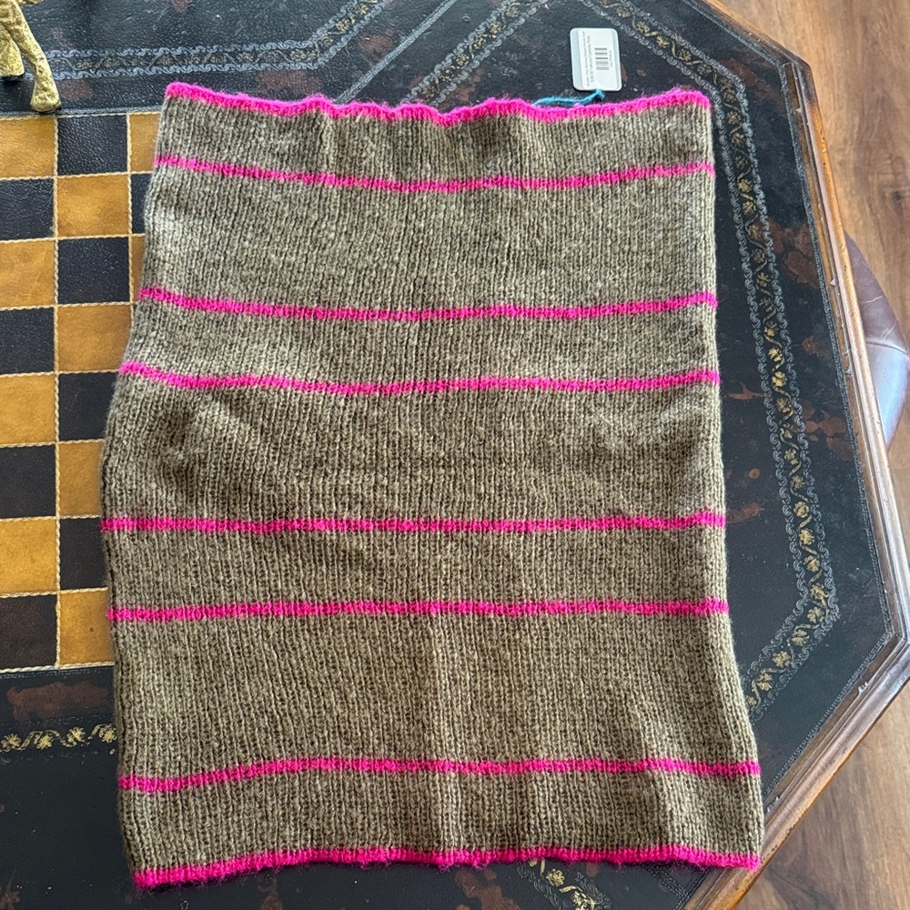 Brown and Pink Striped Eternity scarf- Wooden Ships- NWT